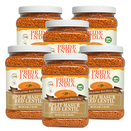 Indian Split Masur Red Lentils - Protein & Fiber Rich Masoor Dal Jar
