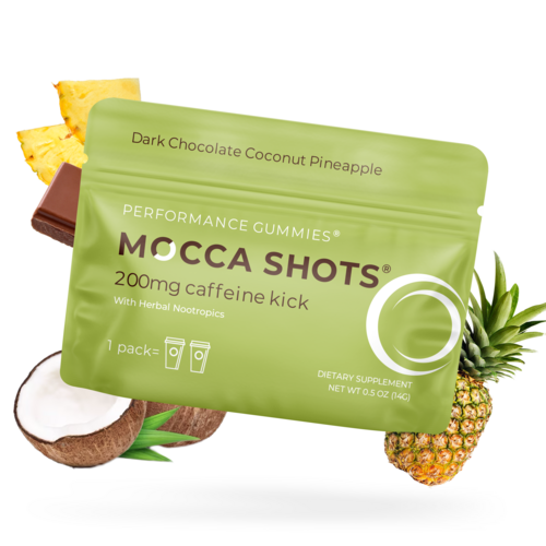 Mocca Shots Energy Gummies with Caffeine  Coconut Pineapple 12-Pack