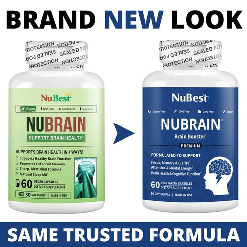 NuBrain – Advanced Brain Support for Focus & Clarity, 60 Vegan