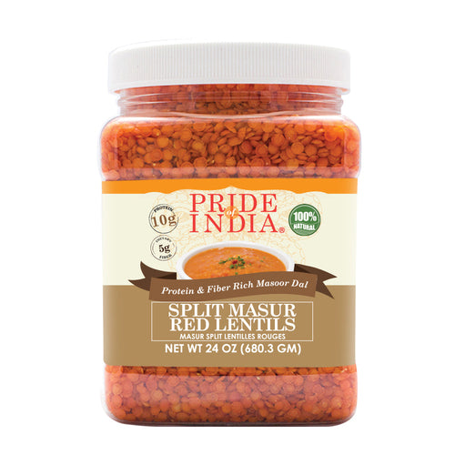 Indian Split Masur Red Lentils - Protein & Fiber Rich Masoor Dal Jar